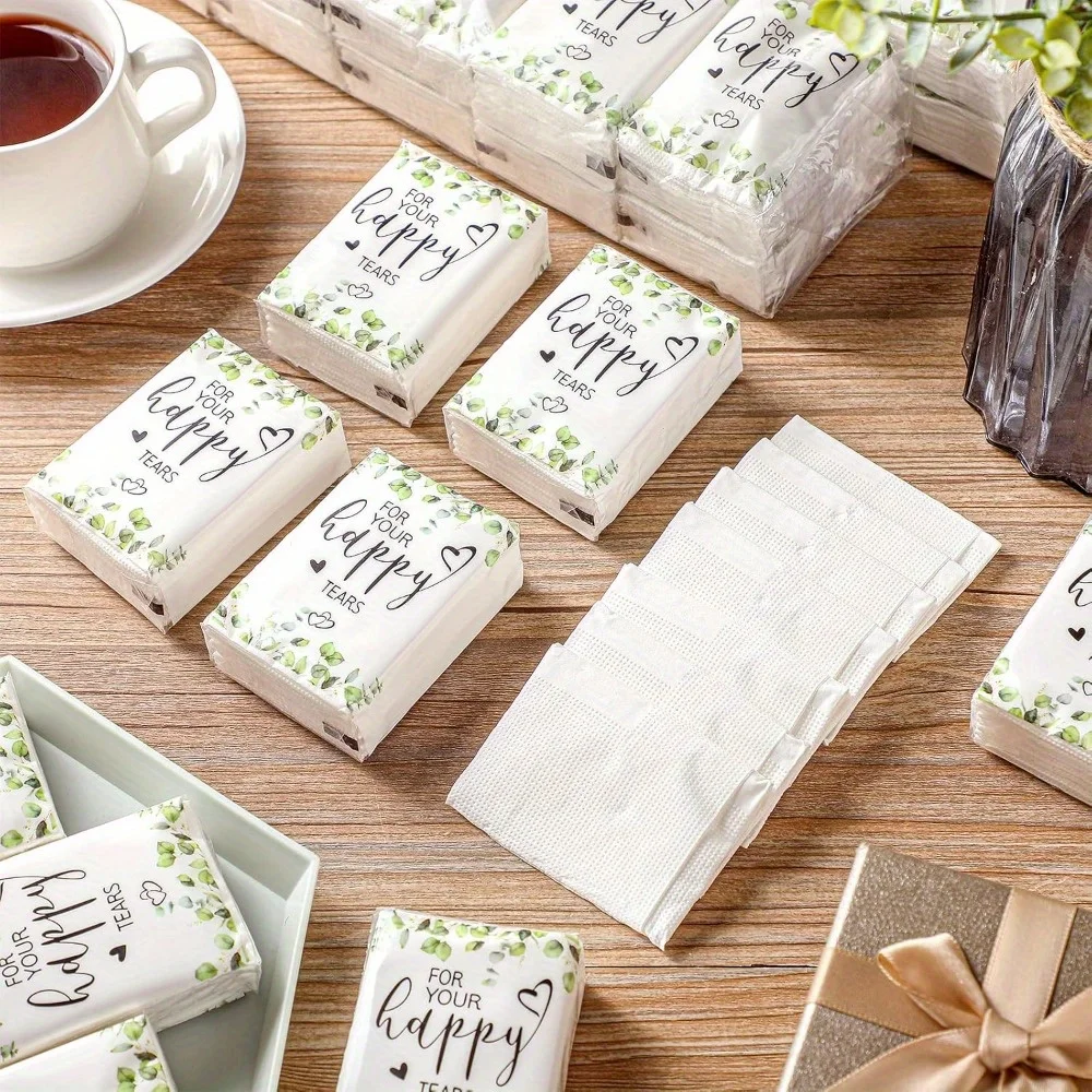 30 Packungen Taschentücher für Hochzeitsgeschenke, weiche Servietten für Frischvermählte und Freunde, tragbare Taschentücher für den Außeneinsatz – Detail 1