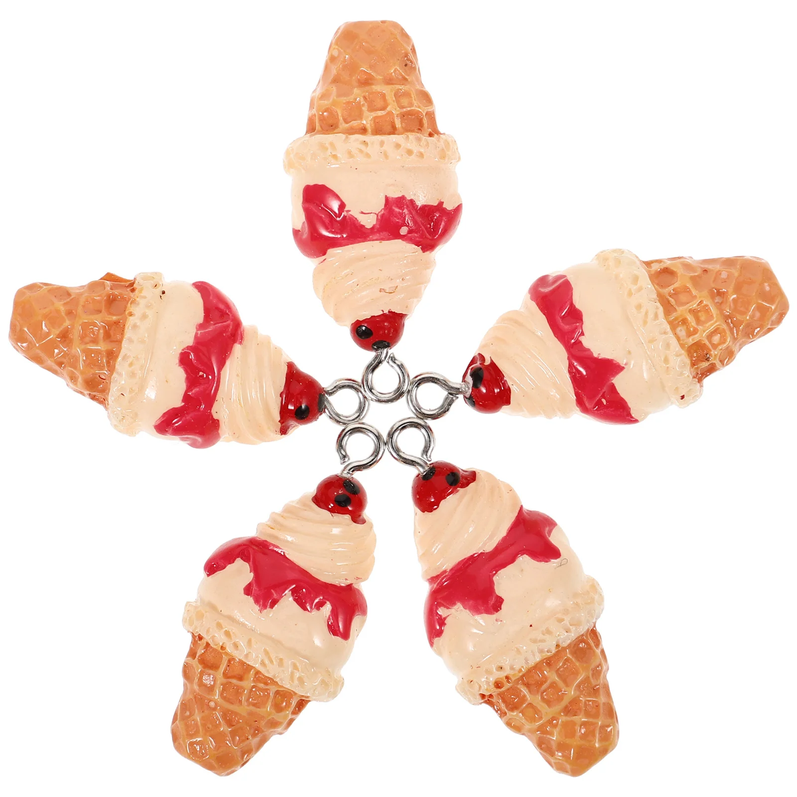 จี้รูปโคนไอศกรีมเรซิ่น 10 ชิ้น สำหรับงาน DIY ทำเครื่องประดับ สร้อยคอ ต่างหู พวงกุญแจ และอุปกรณ์ตกแต่ง