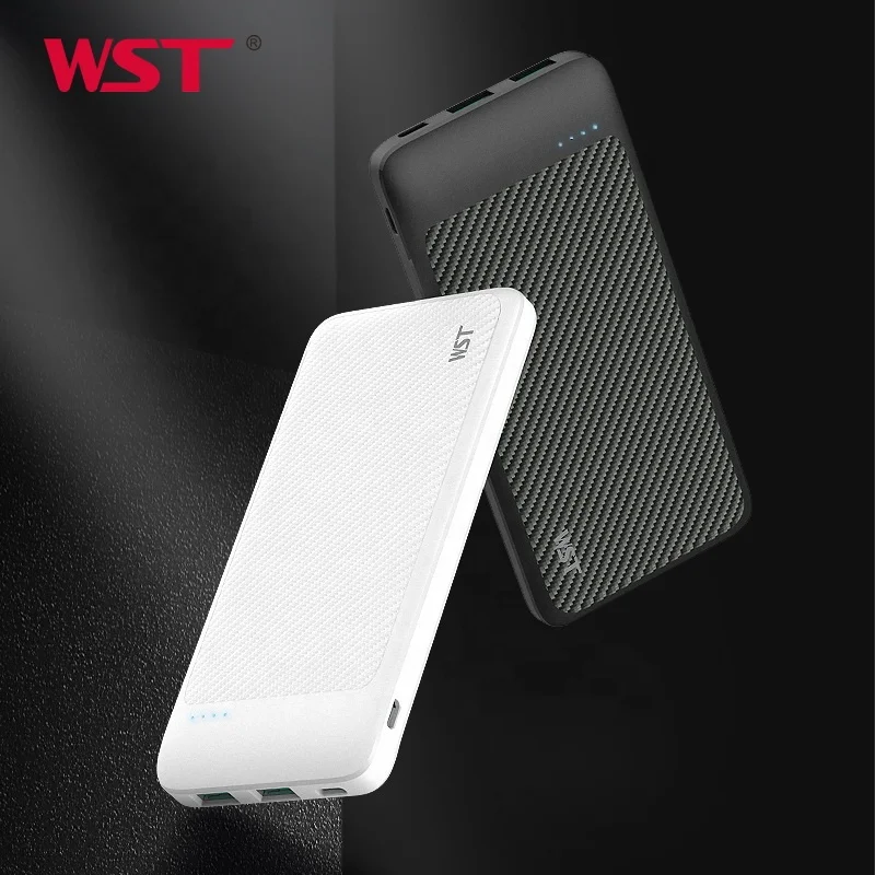 WST Handy Charge Power Bank Smartphones Slim Power Bank 10000 mah Low Price 18W Fast Charging Power Bank for Heating Pad Pet