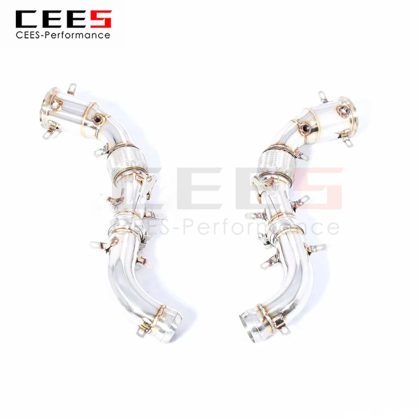 

CEES Exhaust System For Mclaren 540C 570C 570S 3.8T Headers With Catalyst Test Pipe Converter High Flow Catted Downpipe Car Part