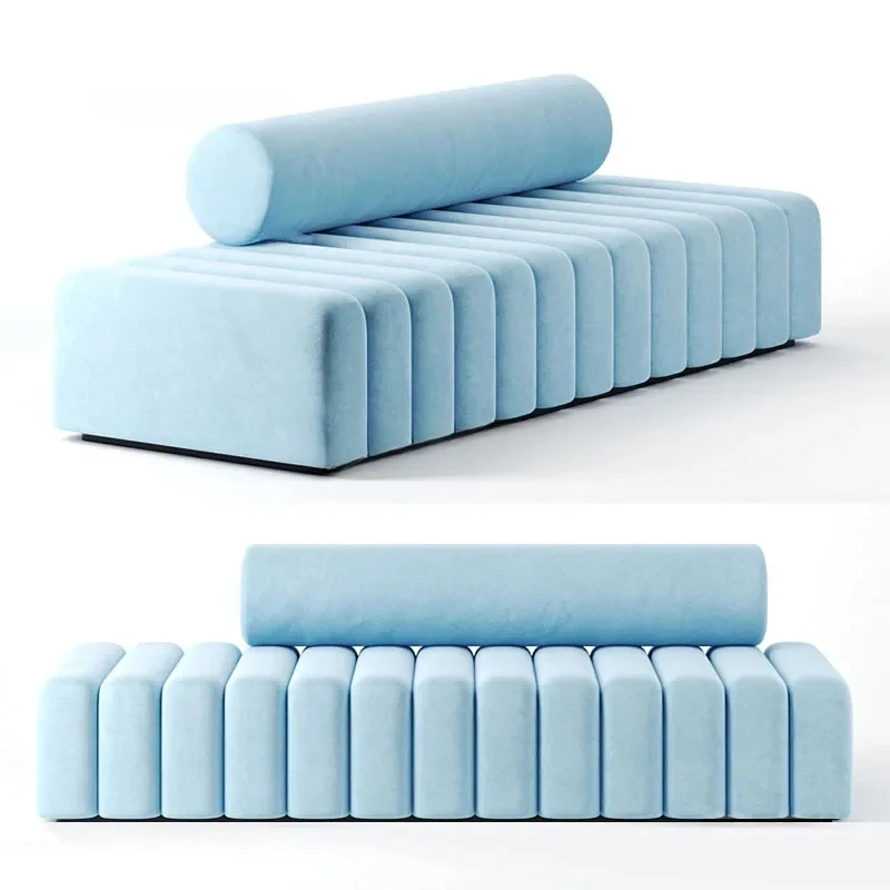 Designer Flannel Stools Nordic Living Room Furniture Modern Light Luxury Bench Bedroom Ottomans Home Porch Changing Shoe Stool