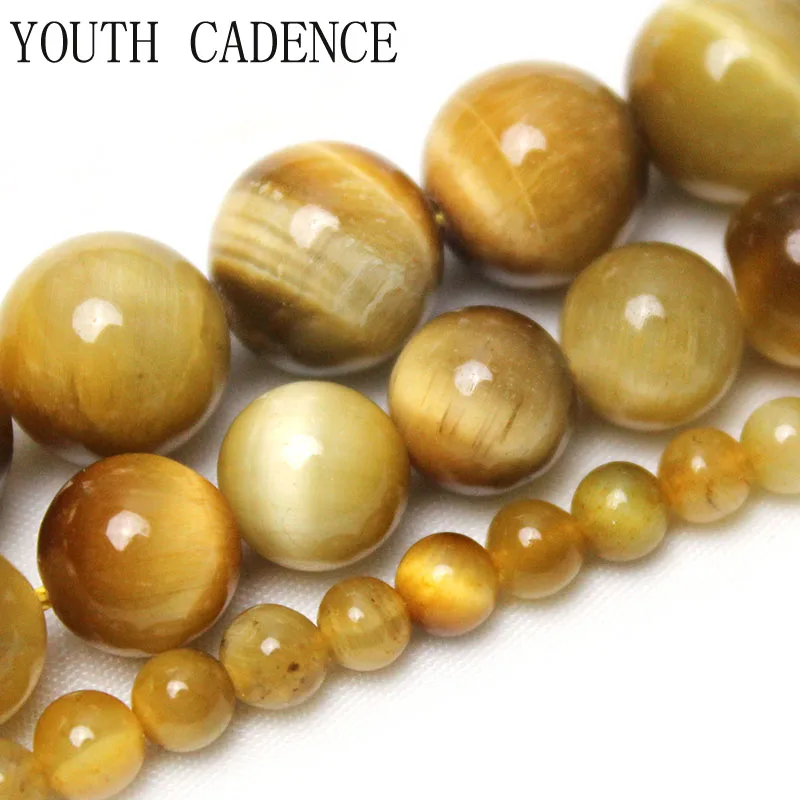 Fctory Price Natural Stone Gold Tiger Eye Agat Loose Round  Beads 15