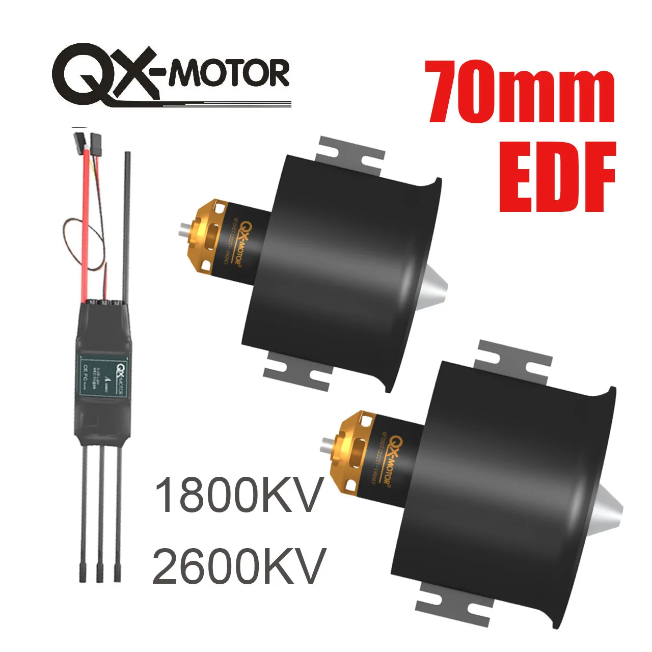 QX-Motor 70mm EDF12 Blades QF2827  with 60A 80A ESC All copper wire Brushless Motor  For RC Remote Control Toy Airplane