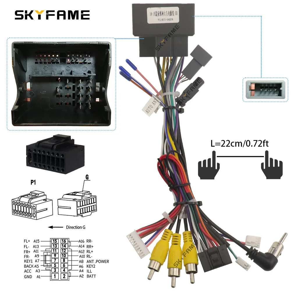 Skyfame carro 16pin cablagem adaptador canbus caixa decodificador android cabo alimentação rádio para iveco diário klen rv OD-IVECO-03