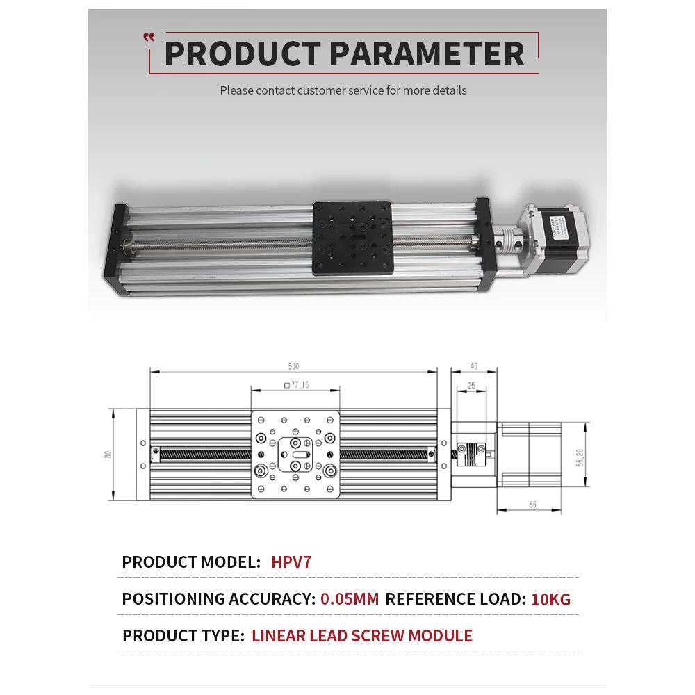 HPV7 100-350mm Openbuilds C-Beam Linear Actuator Z axis t8 lead screw Pitch 2/4/8/12/14mm NEMA23 stepper motor for 3D Printer