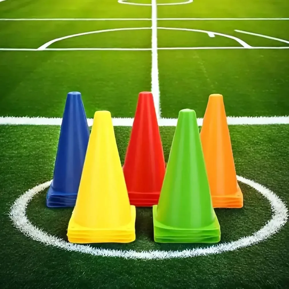 5 set ember penanda rintangan sepak bola berukuran 23cm, ember plastik 9 inci, ember kerucut latihan sepak bola