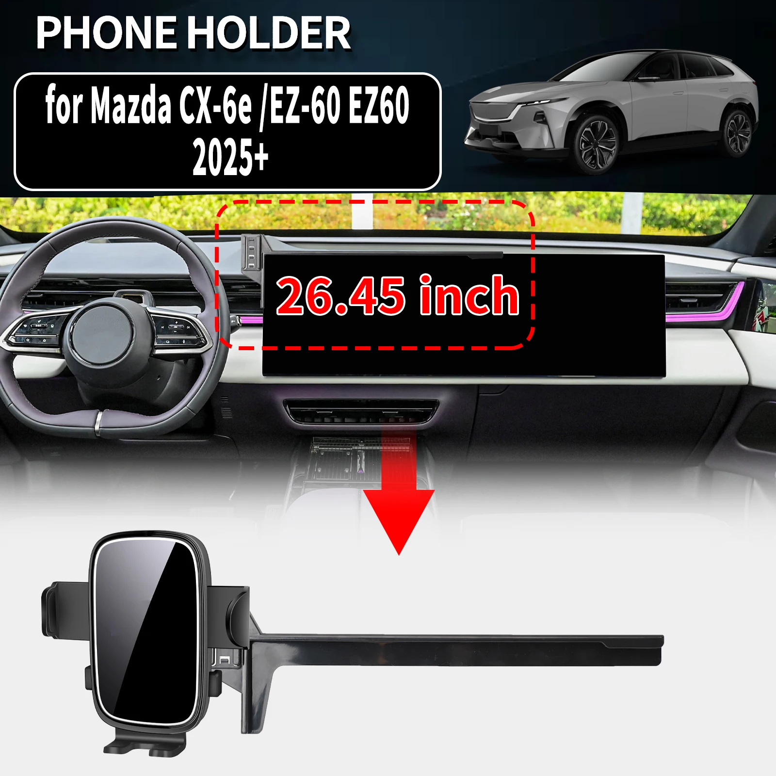 

for Mazda CX-6e CX6e EZ-60 EZ60 2025 2026 2027 Auto Phone Holder Mount GPS Navigation Bracket Stable Car Accessories