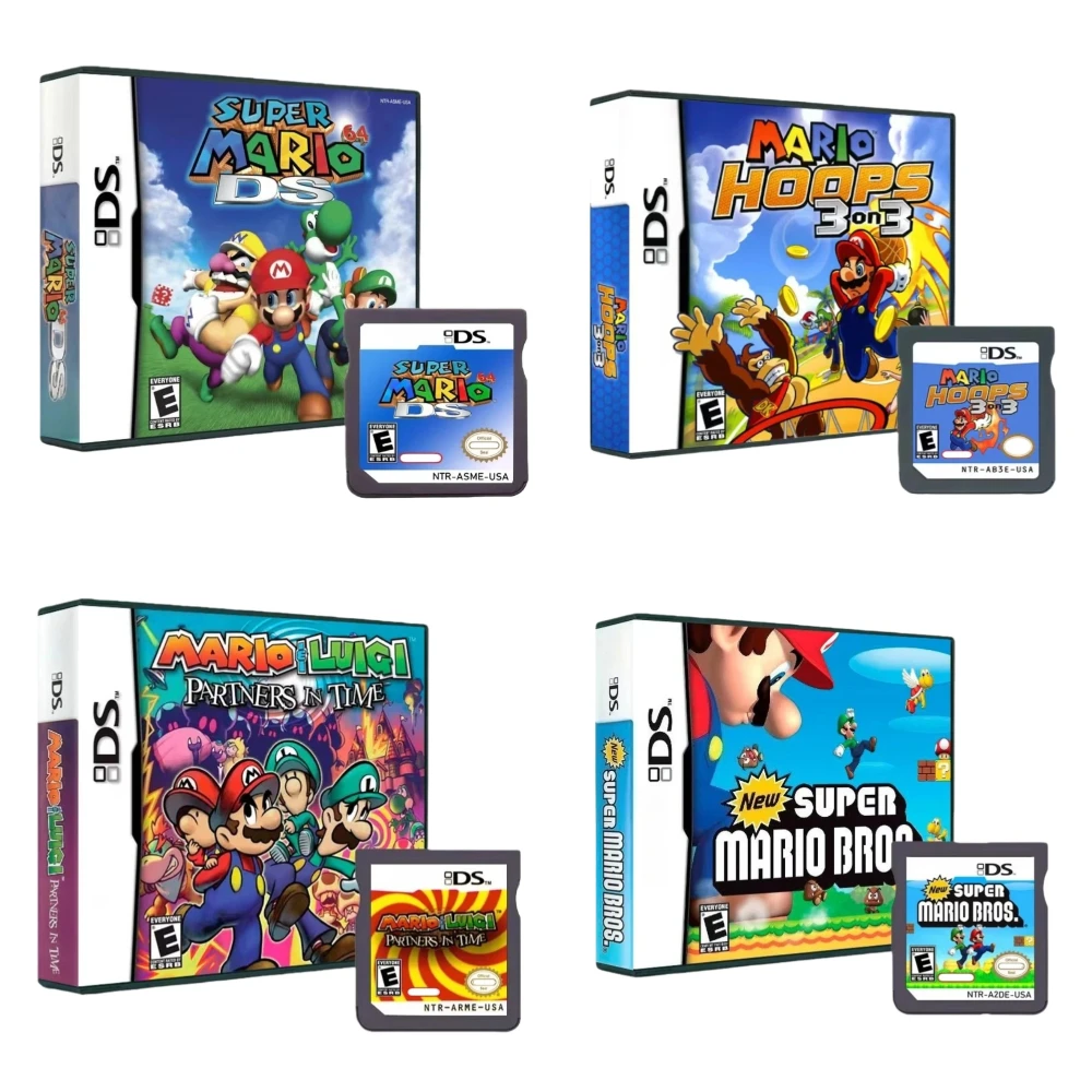 Cartão de Jogo NDS para Presentes de Meninos, NDS Game Card Mario Party Luigi Adventure EX, Versão EUA do Jogo Mario VS Donkey Kong 2