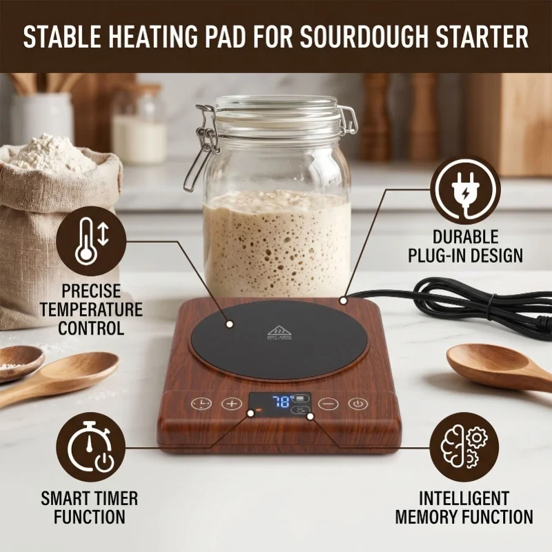 110V Electric Sourdough Starter Warmer Cup Heater Upgrade Warming Heating Pad Electric Beverage Tea Water Milk Heater