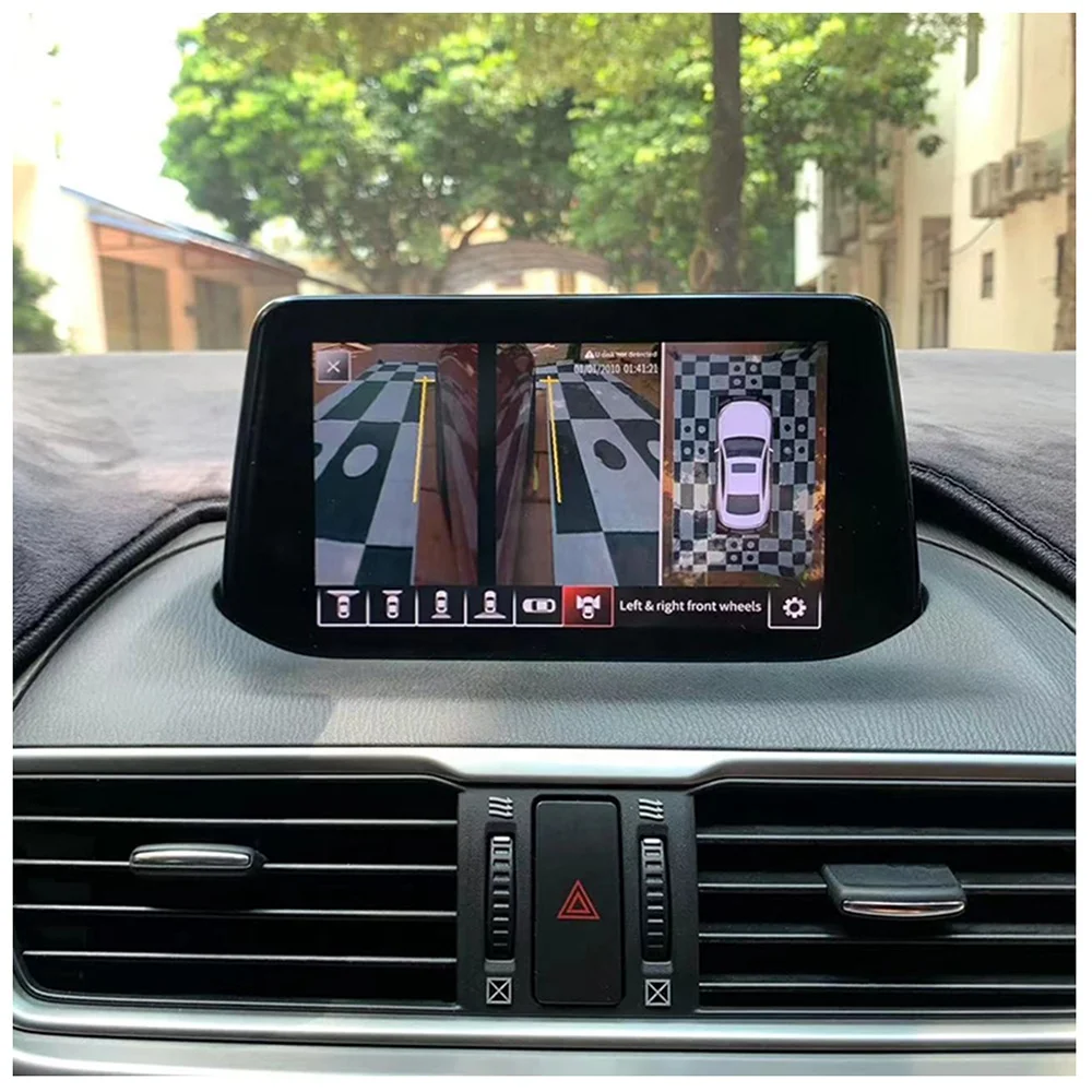 HD 3D LVDS 360 حول عرض كاميرا بانورامية للسيارة لمازدا CX-5 2017-2023 مسار ديناميكي شاشة تعمل باللمس وضع السيارة #5