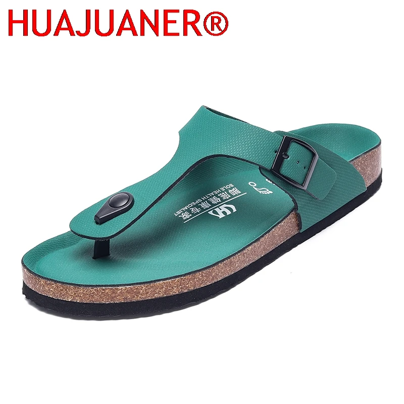 All-match Flats Beach Slippers Mens Slip on Shoes Half Drag Leather Street Personality Men's Flip-flops Men Casual Walking Shoe