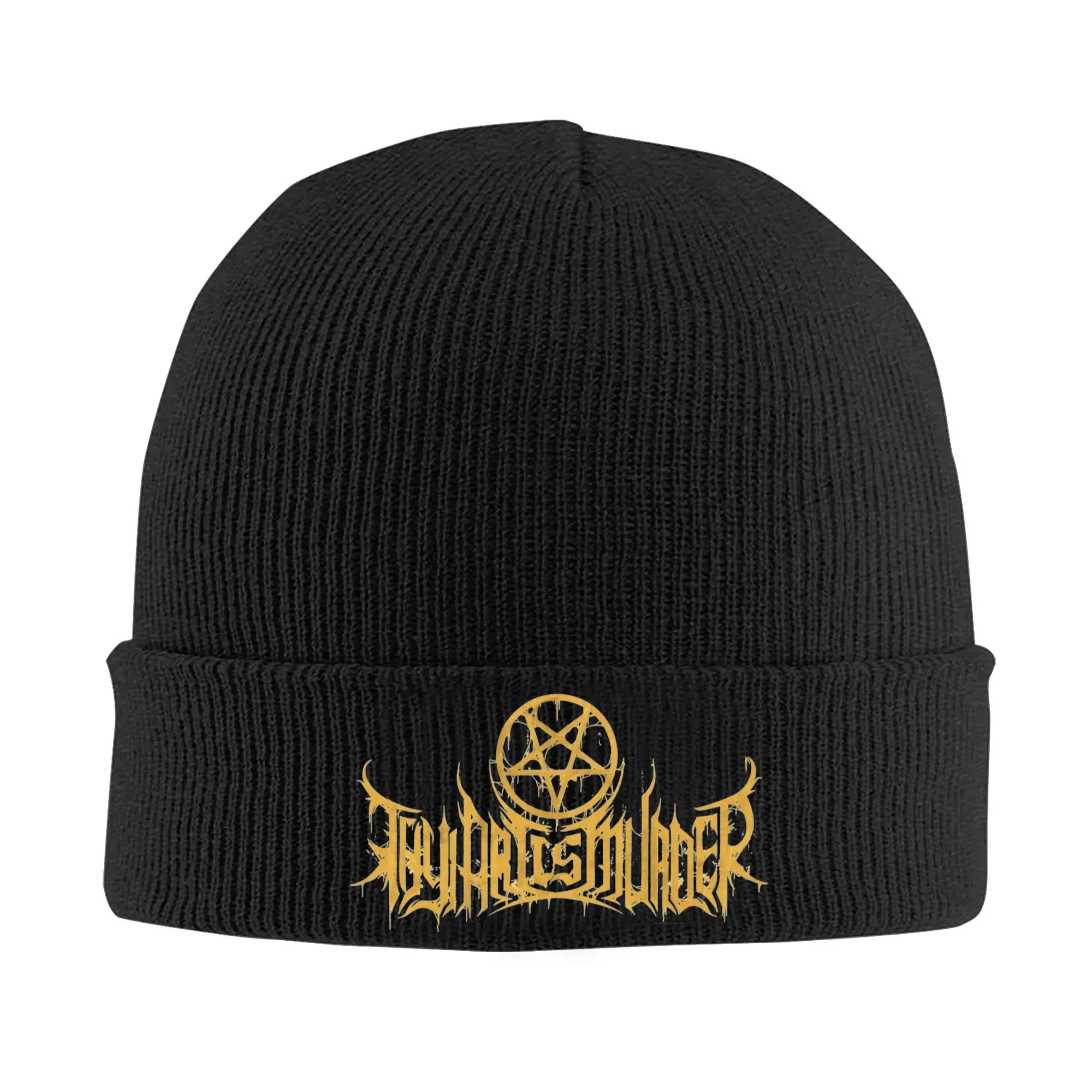 

Thy Art Is Murder Gold Logo Knit Hat Beanies Winter Hat Warm Acrylic Casual Cap Men Women Gifts