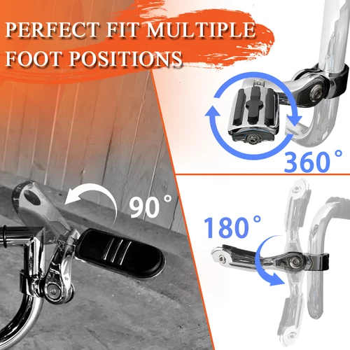 Imagen 2 del producto Clavijas de carretera de 1,25 "", estribo ajustable corto para Harley Touring Road King Road Glide Electra Glide Street Glide Sportster Softail