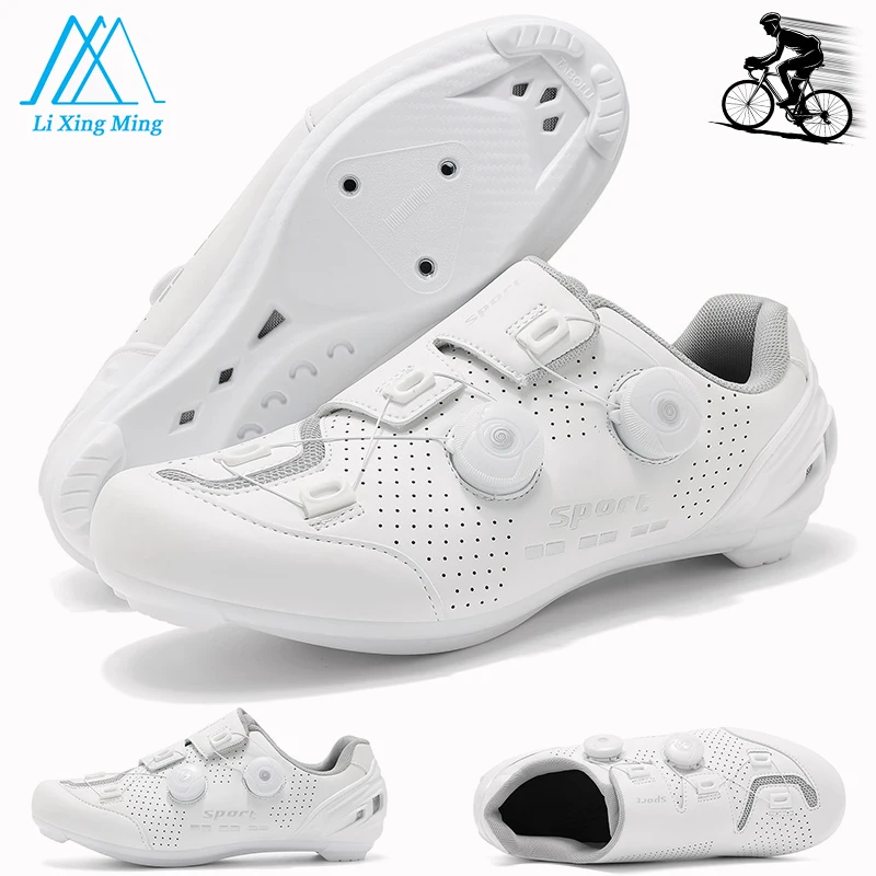 

Men Cycling Sneakers Road Bike Shoes White Self-Locking Cleats Speed Trail MTB Bicycle Shoes Women Outdoor Racing Shoes New