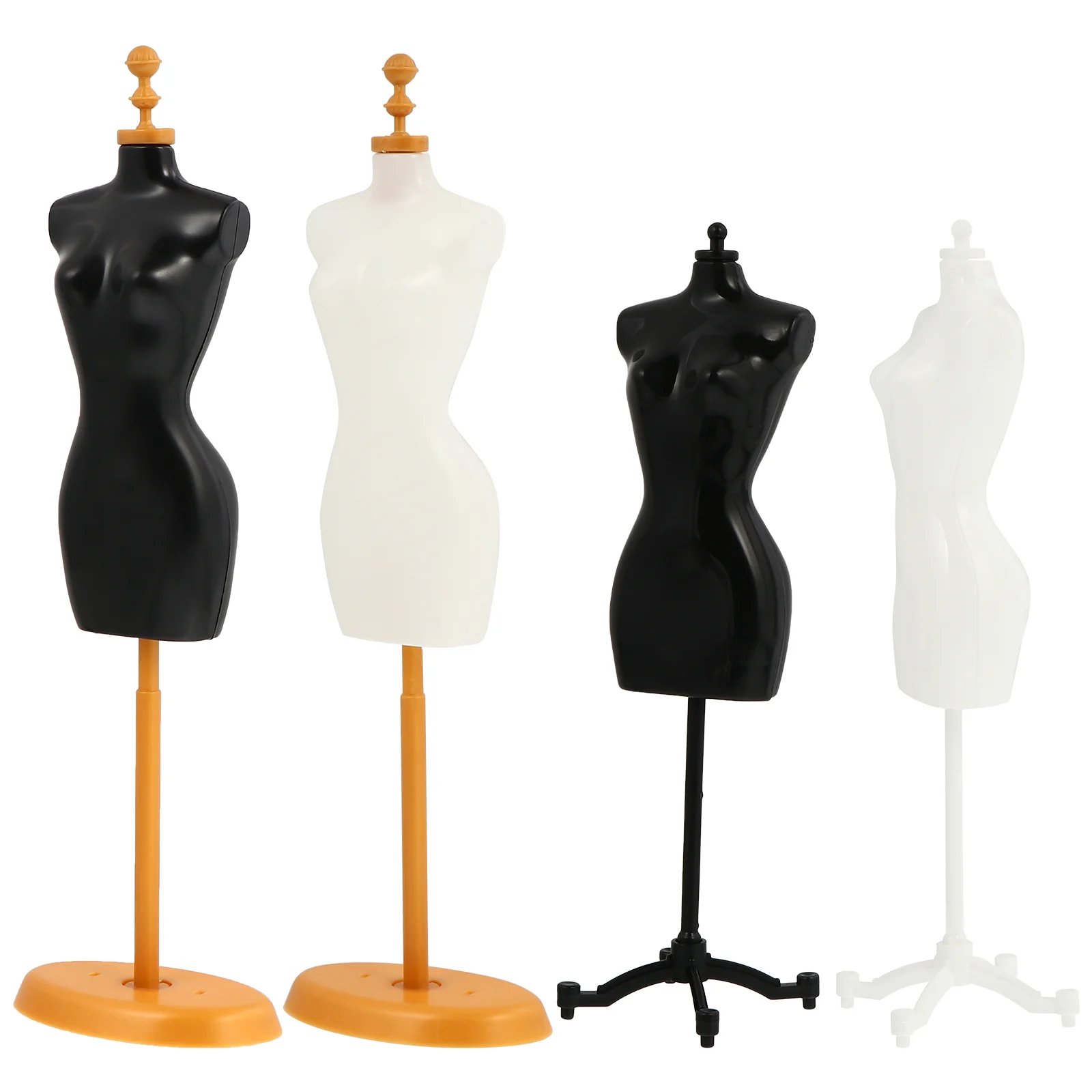 4 Pcs Mannequin Stand Apparel Rack Small House Accessory Clothing Fabric Mini Model Plastic Display Bracket