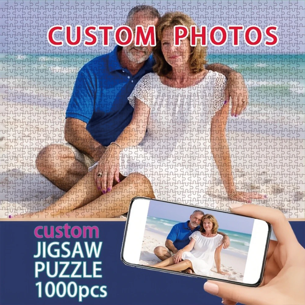 35/300/500/1030pcs Personalized Custom Photo Puzzle Couple Photos Parent-Child Interactive Diy Assemble Game Toy