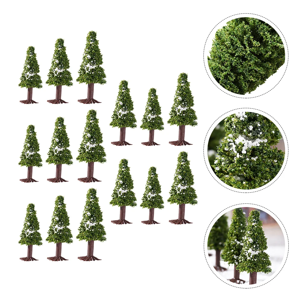 

15 Pcs Wire Christmas Tree Scenery Model Home Decoration Pine Fake Trees DIY and Sponge Miniature Mixed Child