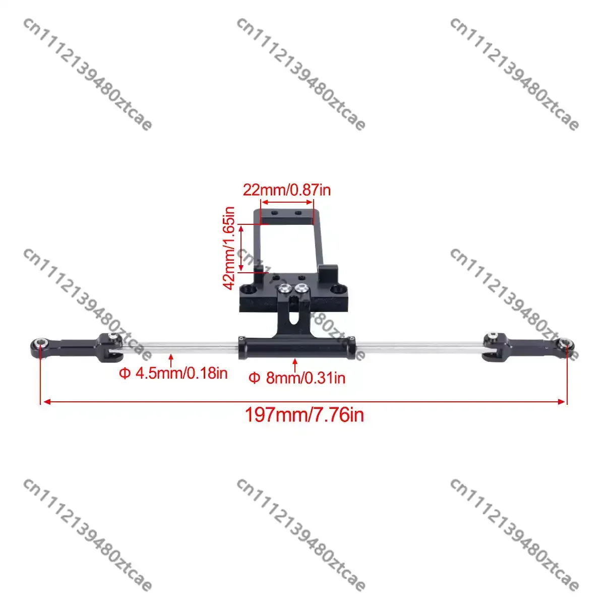 CNC Aluminum Hydraulic Steering Tie Rod Kit For Ghost Axle Fit 1/10 Scale Off-Road Crawler Model Car Modification Accessories