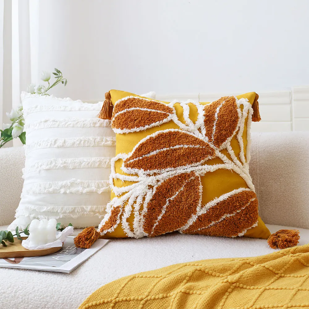 45x45cm getufteter Kissen bezug mit Quaste Mori Stil Wohnkultur dekorative Kissen bezug Sofa Funda Cojin Wohnzimmer Kissen bezug
