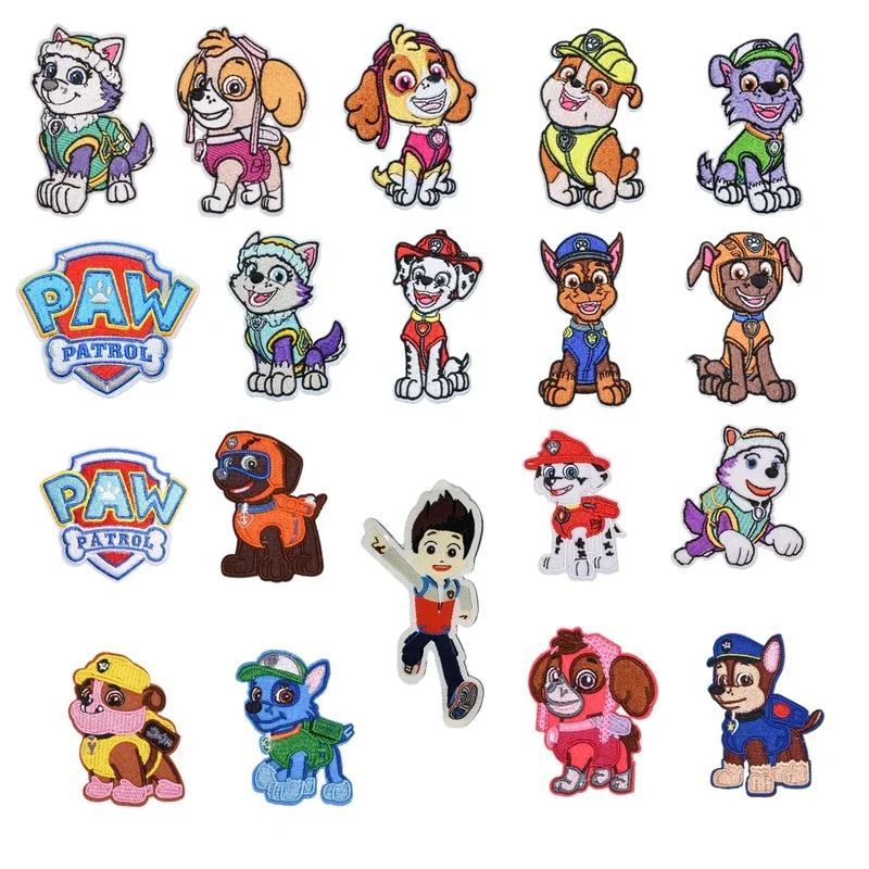Paw Patrol Popular Embroidered Badge Cloth Paste Embroidered Label Cloth Label Embroidered Trademark Badge Armband Badge Patch