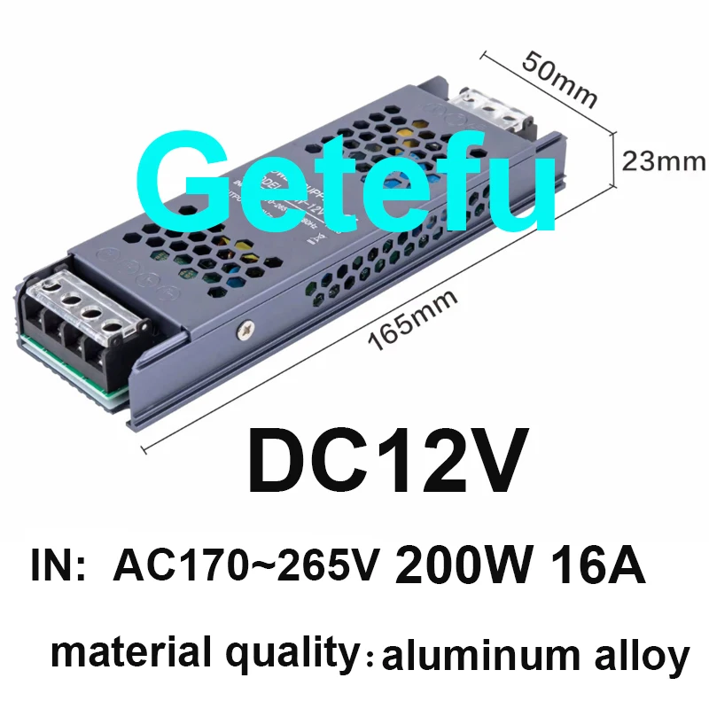 Ultra dünne LED-Strom versorgung DC 12V 24V Licht transformatoren 60W 200W 300W 400W W AC170-265V wandler Treiber für Streifen – Detail 11