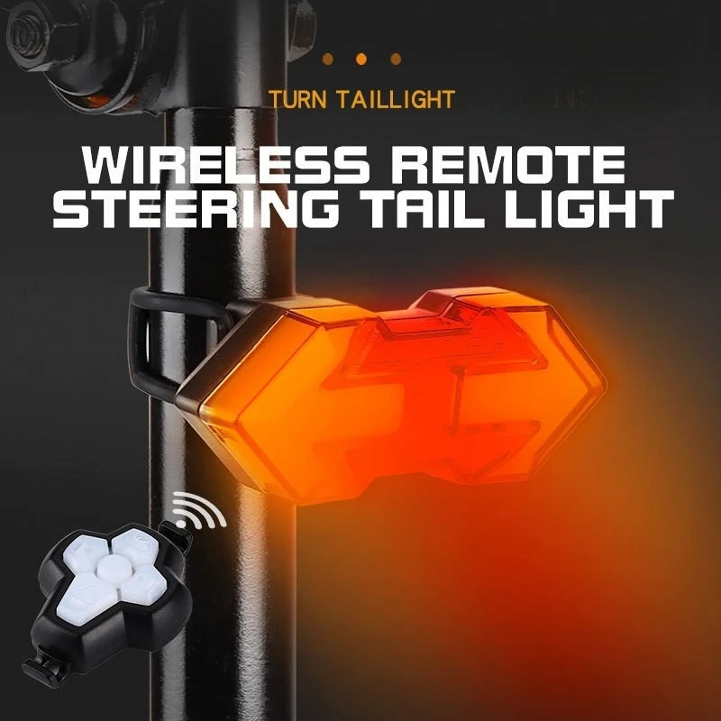 

New wireless turn signal tail light USB charging waterproof night cycling cool riding warning light
