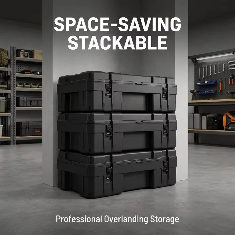 High Quality 122L Stackable Plastic Gear Box Toolbox Shock and Pressure-Proof Customizable ODM Support