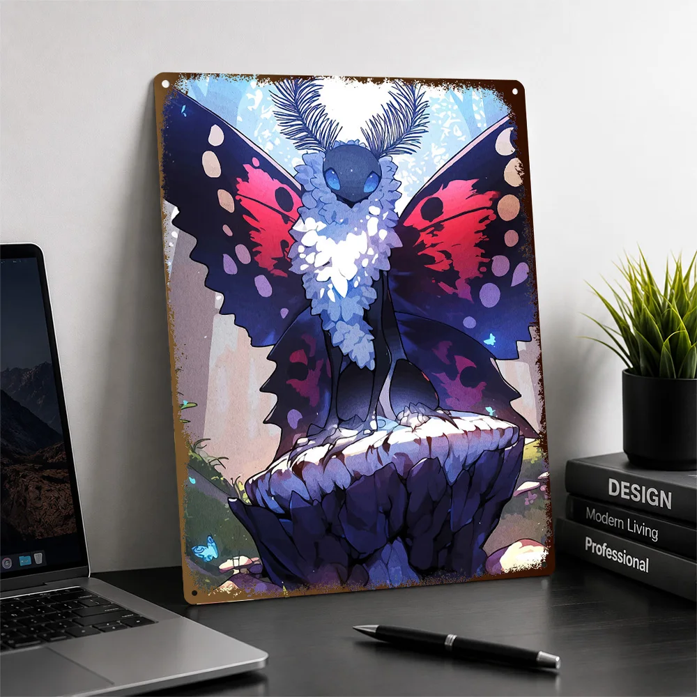 Fantasy Moth On Stone Textured Poster Personalized Aluminum Metal Sign Atmospheric Character Style Wall Art Chosen By Dreamers