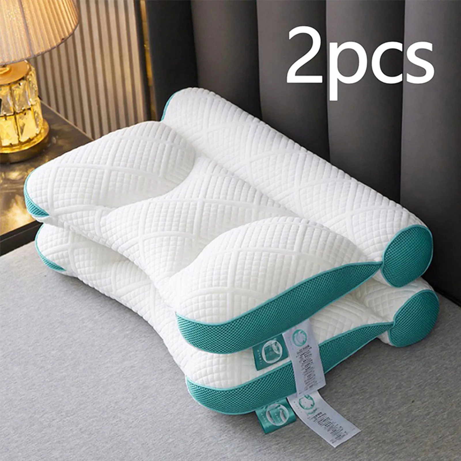 2pcs sleep pillow core, anti-traction cervical protection pillow, ergonomic neck pillow, effectively improve sleep