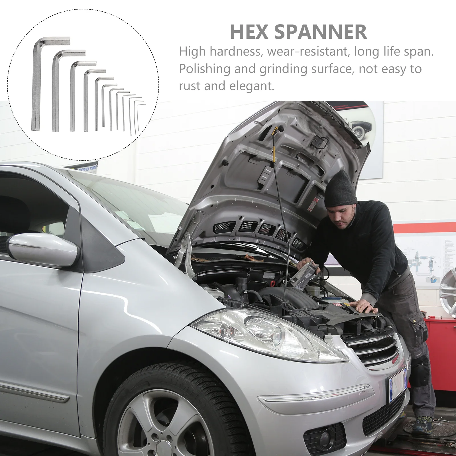 

12Pcs Hex Keys Nickel Plated Carbon Steel Wrench Set for Home Vehicle Appliance Repair Allen Wrench Key