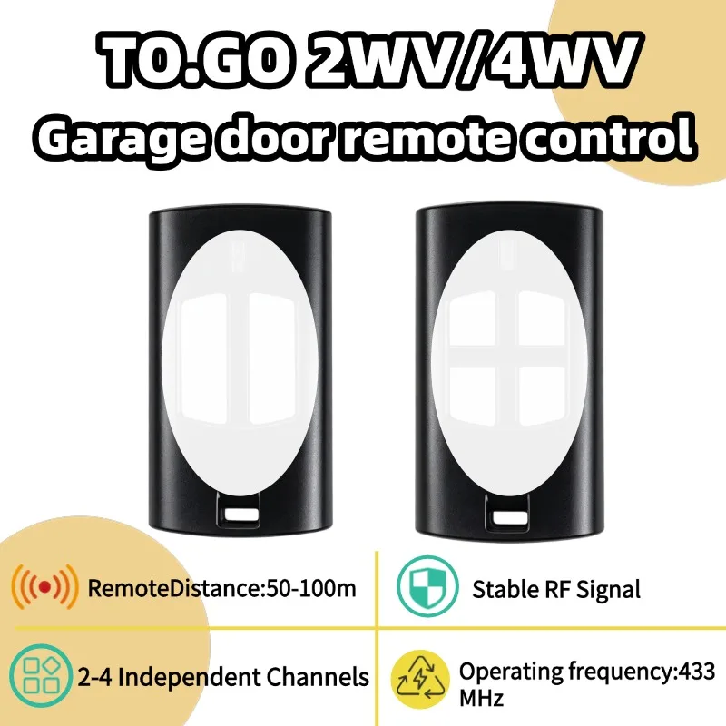 Gadoore TO.GO 2WV Garage Door Remote TO.GO 2WV TO.GO 4WV 433MHz Compatible with BENINCA TO.GO 2WV 4WV IO.2WV LO.T2WMR T2 WV T4