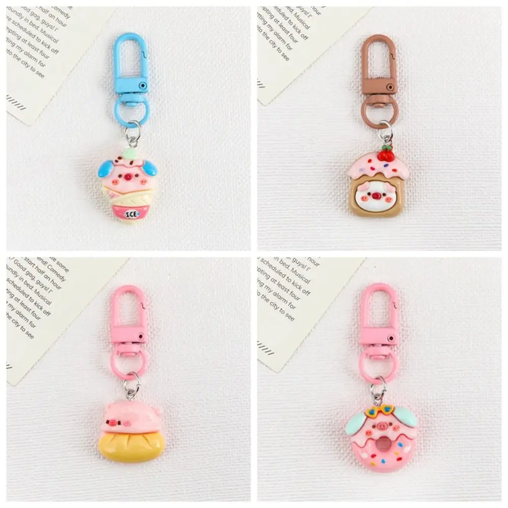 Resin Piggy Doll Keychain Highly Attractive Cute Patterns Pig Car Key Hanger Creative Three-dimensional Cartoon Doll Pendant