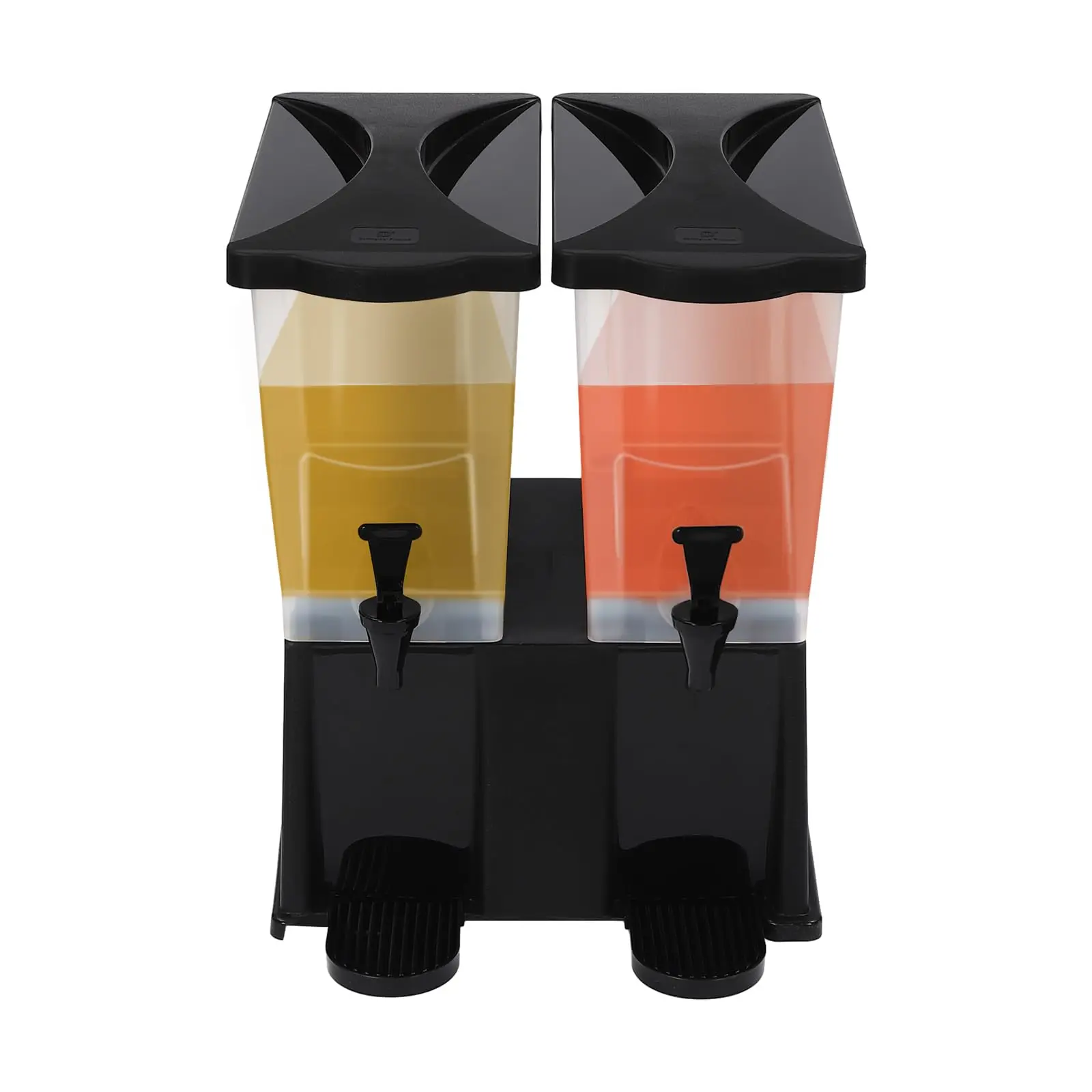

Eapmic 5.81 Gallon Beverage Dispenser with Stand, Double Tank Water Ice Tea Beer Margarita Juice Drink Dispenser, Plastic Clear Wa