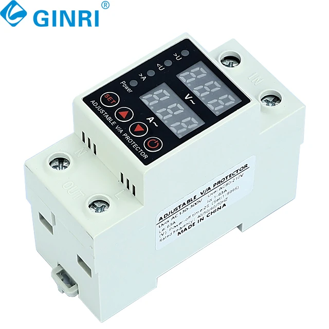 3PCS Single Phase Adjustable Over Voltage Current And Under Voltage Protective Device Protector Relay