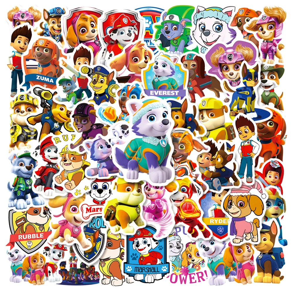 10/30/50PCS PAW Patrol Fun Children Cartoon Stickers Decoration Suitcase Scrapbooking Phone Laptop Stationery Kid's Toy Sticker