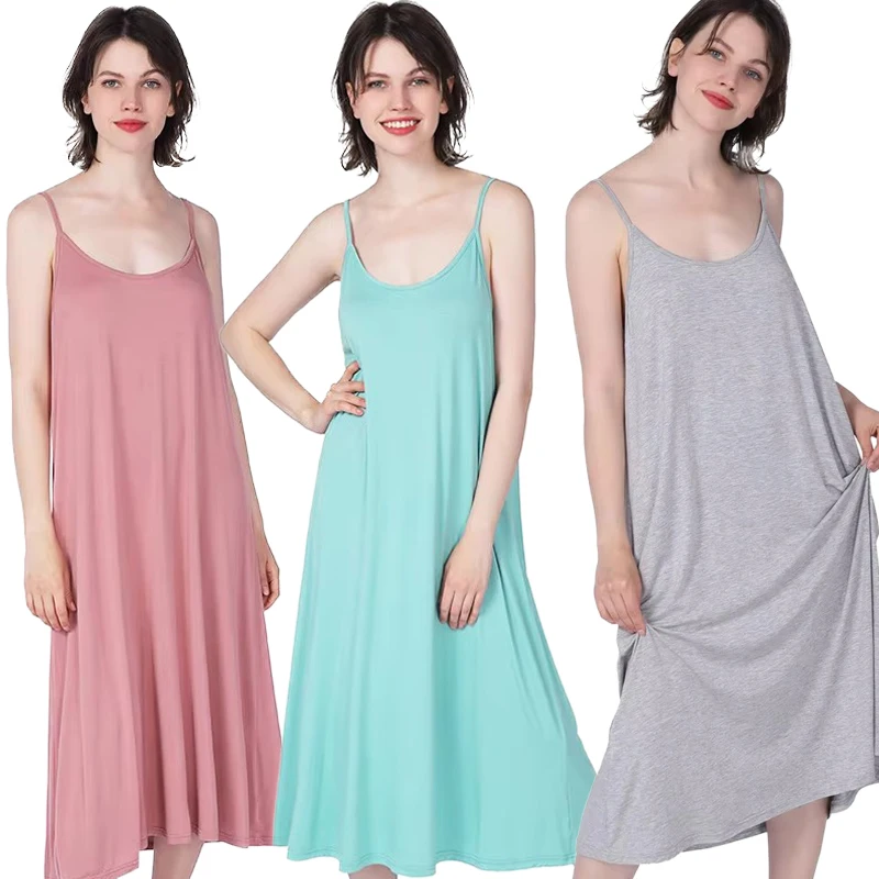 Fdfklak Large Women Nightgowns Summer Sleepwear Night Dresses 2XL-7XL Plus Size Sleeveless Dresses Women Loose Nightdress