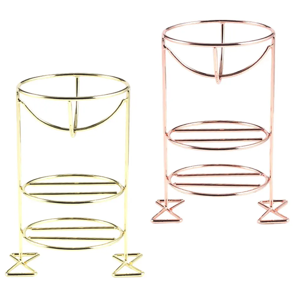 

2Pcs Makeup Holders Metal Rack Rose Gold Powder Beauty Sponge Rack Puff Drying St Beauty Egg Container Storage Box