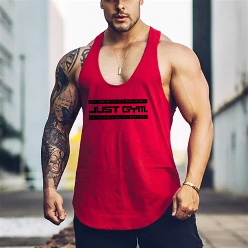 Brand Just Gym Clothing Fitness Mens Stringer Tank Top Mesh Breathable Bodybuilding Tanktop Muscle Singlet Sport Sleeveless Vest