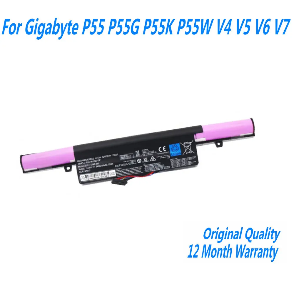 

Новый аккумулятор для ноутбука Gigabyte P55 P55G P55K P55W V4 V5 V6 V7 11,25 V 60.75WH/5400mAh