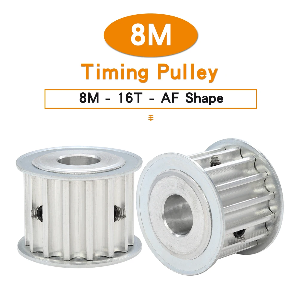 

8M-16T Timing Pulley AF Shape Bore Size 8/10/12 mm Aluminum Pulley Wheels Teeth Pitch 8 mm For 8M Timing Belt Width 30 mm