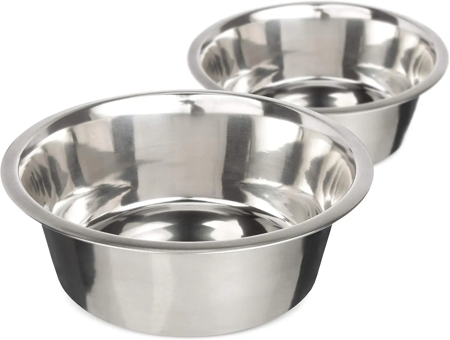 

Stainless Steel Dog Bowls Set of 2, 7 Cup (56 oz.) Dishwasher Safe Food and Water Dishes for Medium to Large Dogs