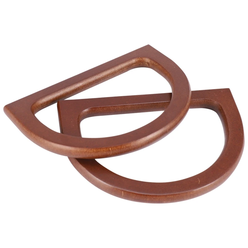 4PCS D-Shaped Wooden Purse Handles, Wood Replacement Handles For DIY Bag Purse Handbags Totes Clutch Making