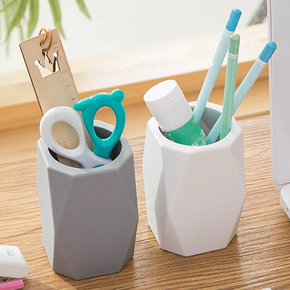 

Silicone Geometric Pen Holder Desk ganizer Stationery Container Pencil Cup Marker St Office Accessory Desktop Storage Solution