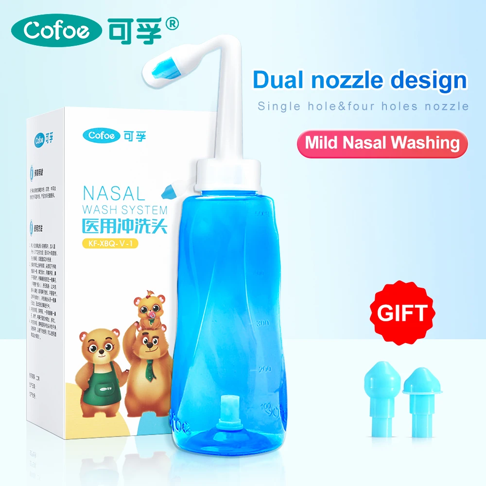 Cofoe 500ml Nose Wash Cleaner Nasal Irrigator Rinse Avoid Allergic Rhinitis Neti Pot Nasal Irrigator nose washing Adults/Kids