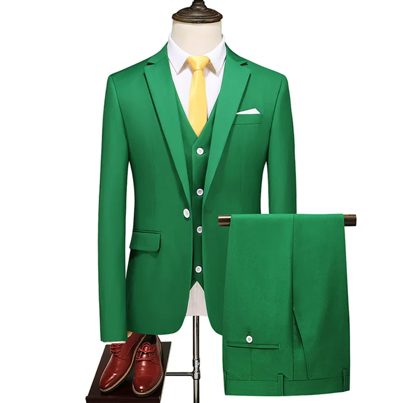 X079 New cross-border men's clothing large size fashion three-piece suits men's dress suits