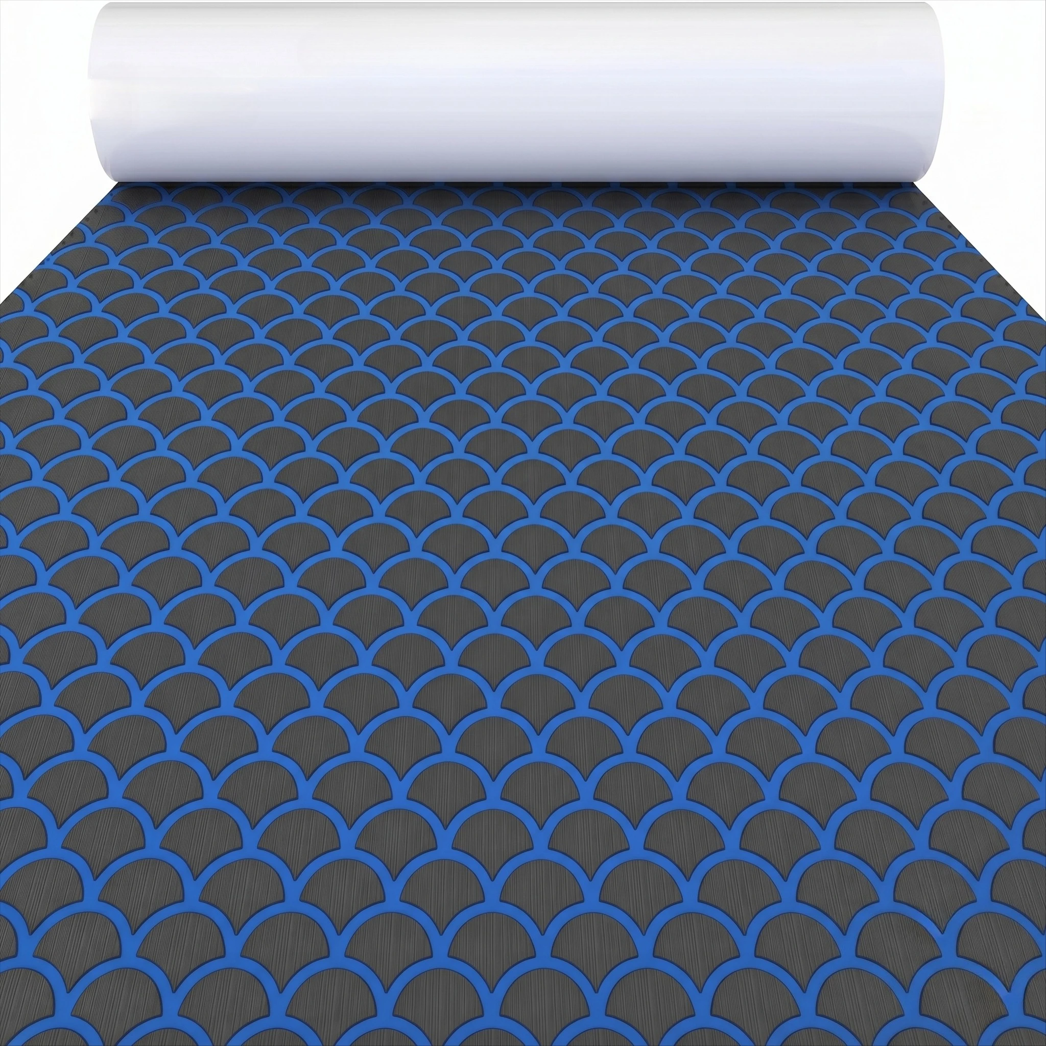 KXKZREM 2400x1200x5mm EVA Foam Boat Flooring Pad Fish Scale Anti Slip Marine Decking Sheet Mat Self Adhesive Yacht RV Carpet Pad