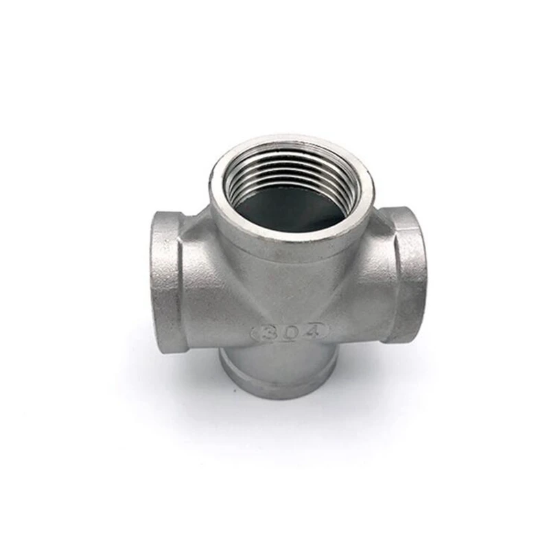 1/4 - 2 inches NPT Female Thread Cross Type 304 Stainless Steel DN8 - DN50 Water Pipe Fitting SS304 Joint 4 Ways Connector