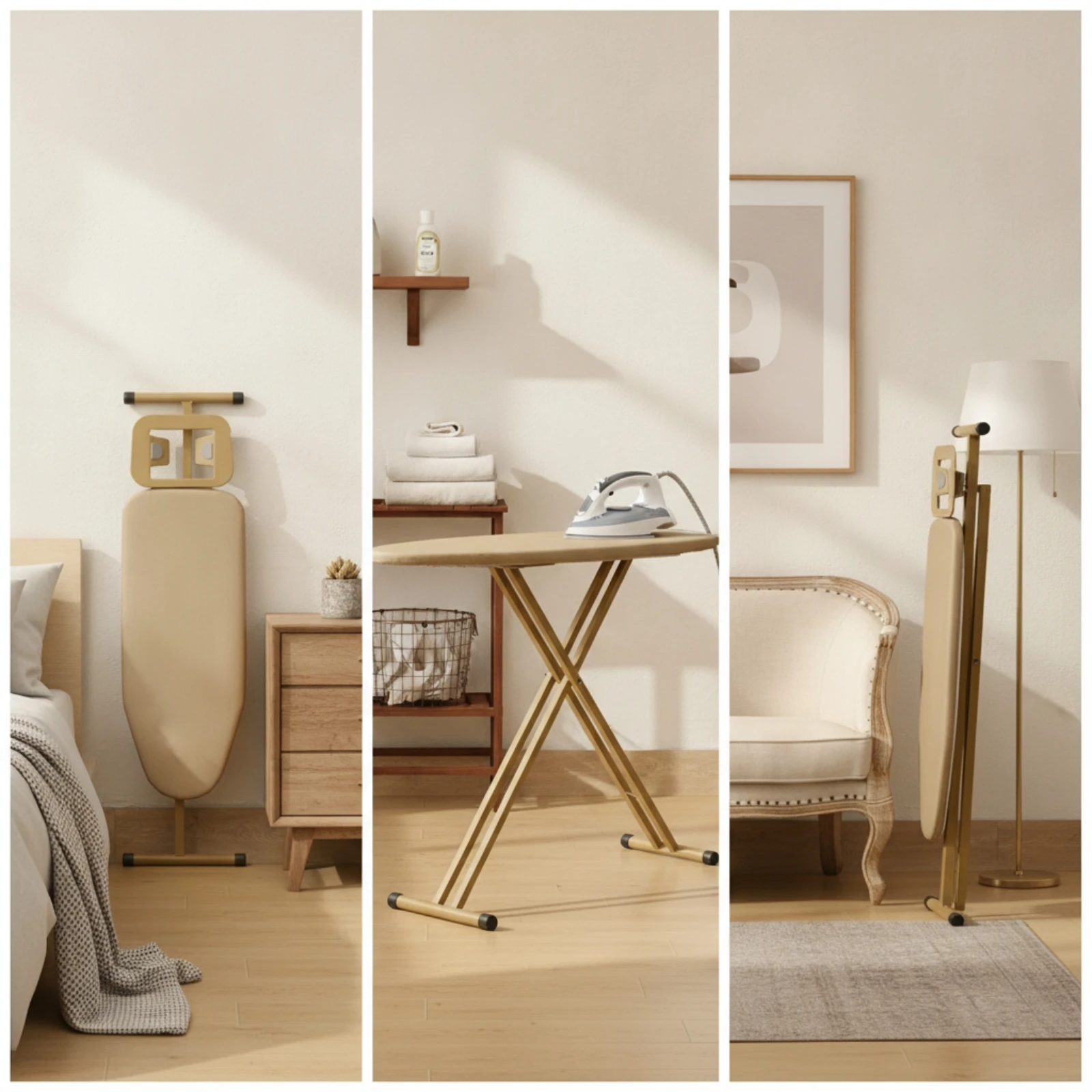 Folding Ironing Board Non-Slip Ironing Board with Metal Frame Furniture Padded Stable for Laundry Room, Apartment