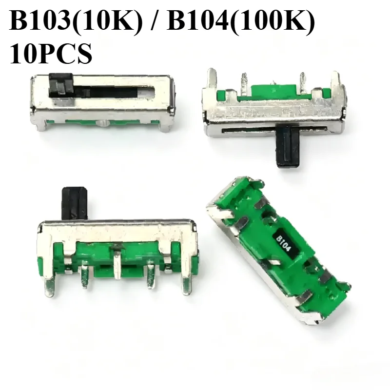 B104 small straight sliding potentiometer B10K100K single sliding potentiometer dimming volume electronic instrument switch B103