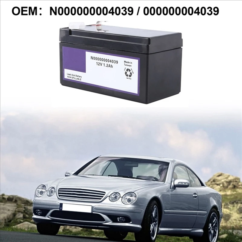 2X 000000004039 12V 1.2Ah Auxiliary Battery For Mercedes Benz CL ML R S-CLASS N000000004039 Replacement Accessories